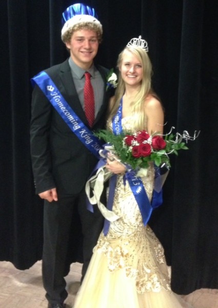 2013 Homecoming King and Queen Jordan Ratermann and Madeline Lager