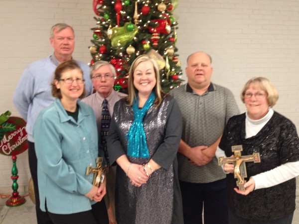 MD staff gets recognized at the annual Christmas party for their years of service. Vicki Moylan (20 years), Dave Kohnen (20 years), Jim Goetz (20 years), Christine Gramann (20 years), Jim Karpel (15 years), and Deb Foote (25 years). Not pictured Maria Zurliene (15 years), Brian Perkes (20 years), and Tom Hustedde (35 years).