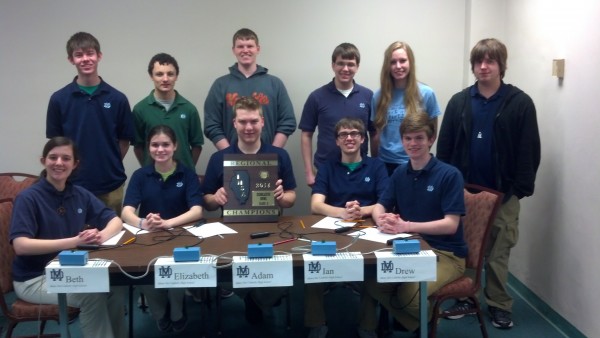 The MD Scholar Bowl team recently won the Regional championship.