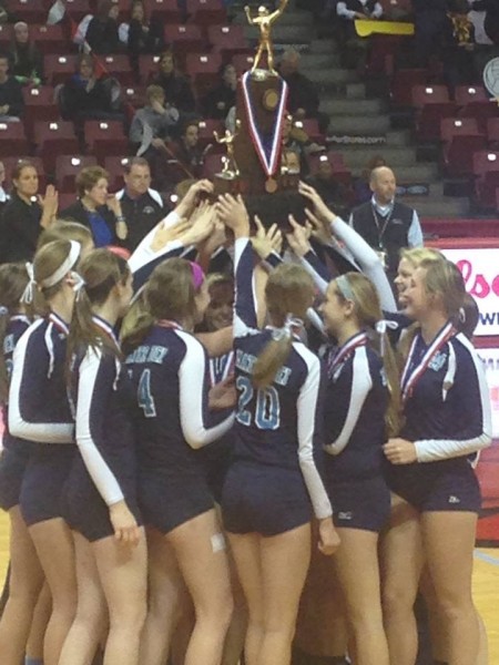 Lady Knights win third place at IHSA State Volleyball Tournament.