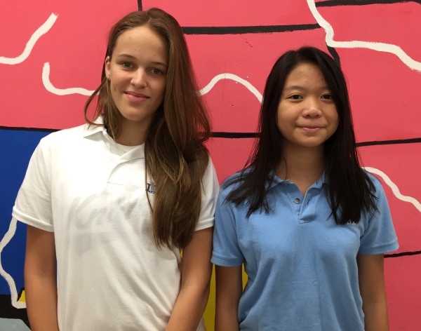 Foreign exchange students Lara Montane from Spain and Minh Le from Vietnam will spend the 2015-16 school year at Mater Dei Catholic High School.