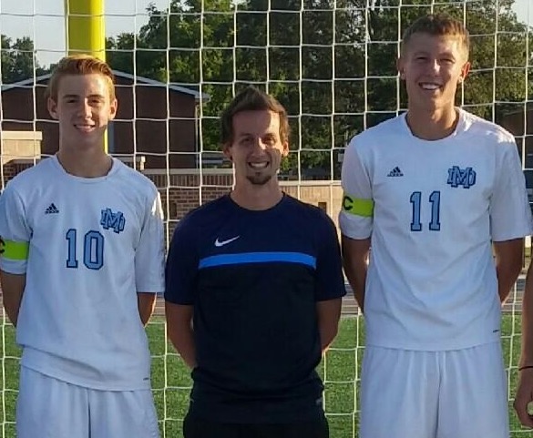Cade Brees (All-Sectional Selection), Coach James Arnold (Region 12 IHSSCA Coach of the Year), and Nick Pollmann  (All-Sectional selection) get recognized for their outstanding performances from the soccer season which won the Regional Championship.