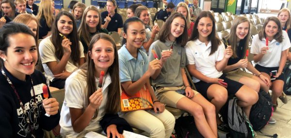 The freshmen enjoyed popsicles to close their first day, which was filled with multiple activities.